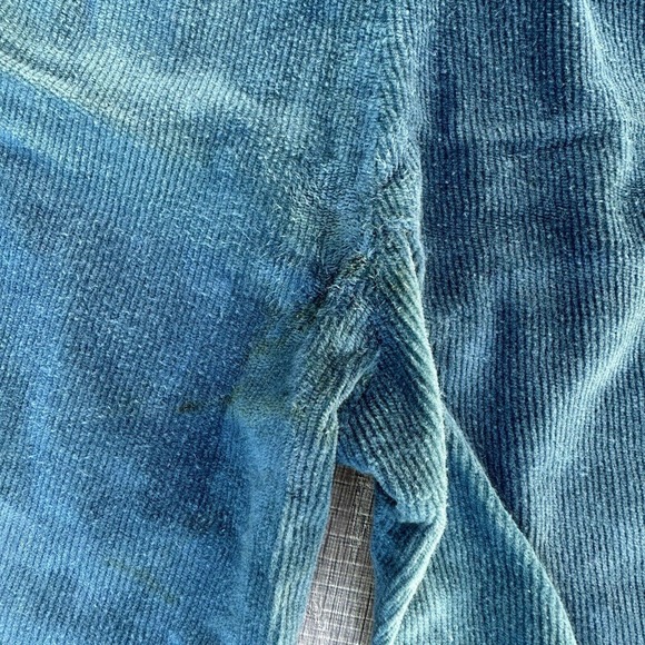 Vintage 1970s Overalls Toddler Size 18m Corduroy Blue Turtle Appliqué - Picture 4 of 11